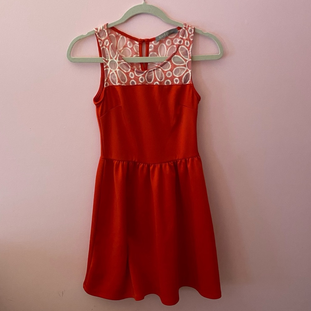 finn & clover red dress with lace